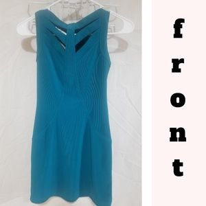Asymmetrical peak hole mini dress